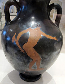 Ancient Greek vase art showing a dildo in use