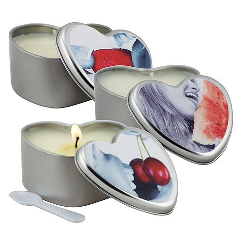 Earthly Body 3 in 1 Edible Massage Heart Candle