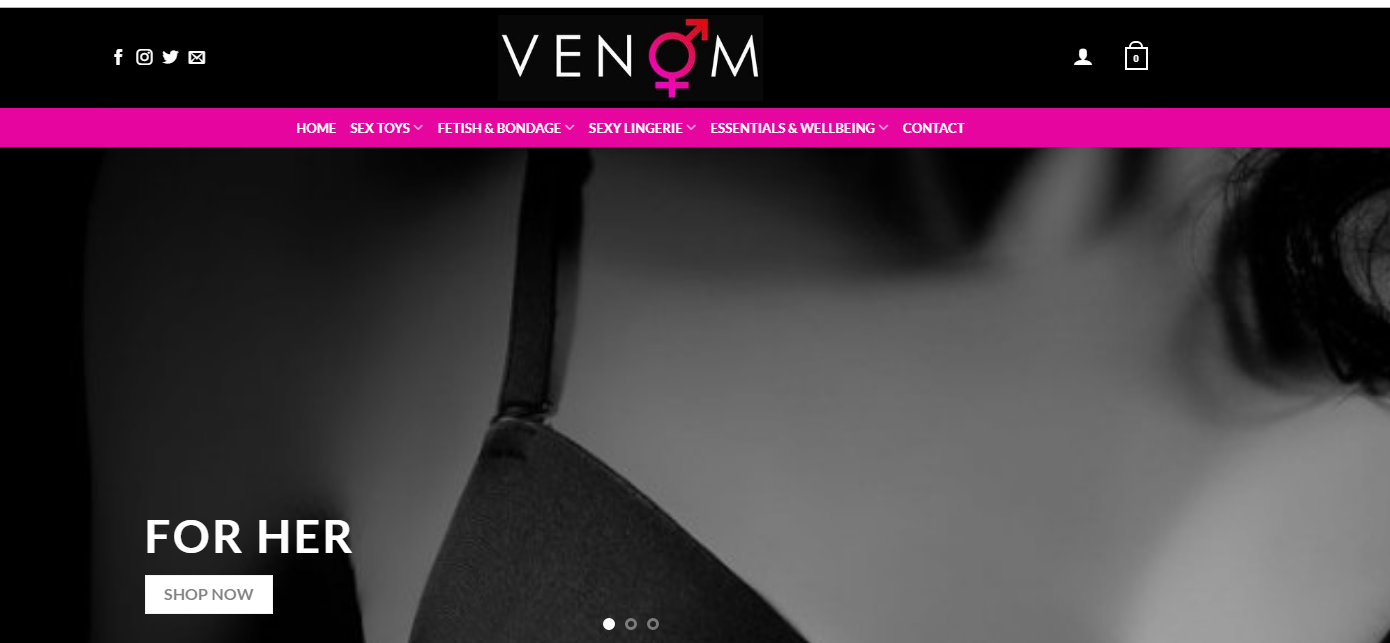 Customisable 'Venom' template for Shop in a Box websites