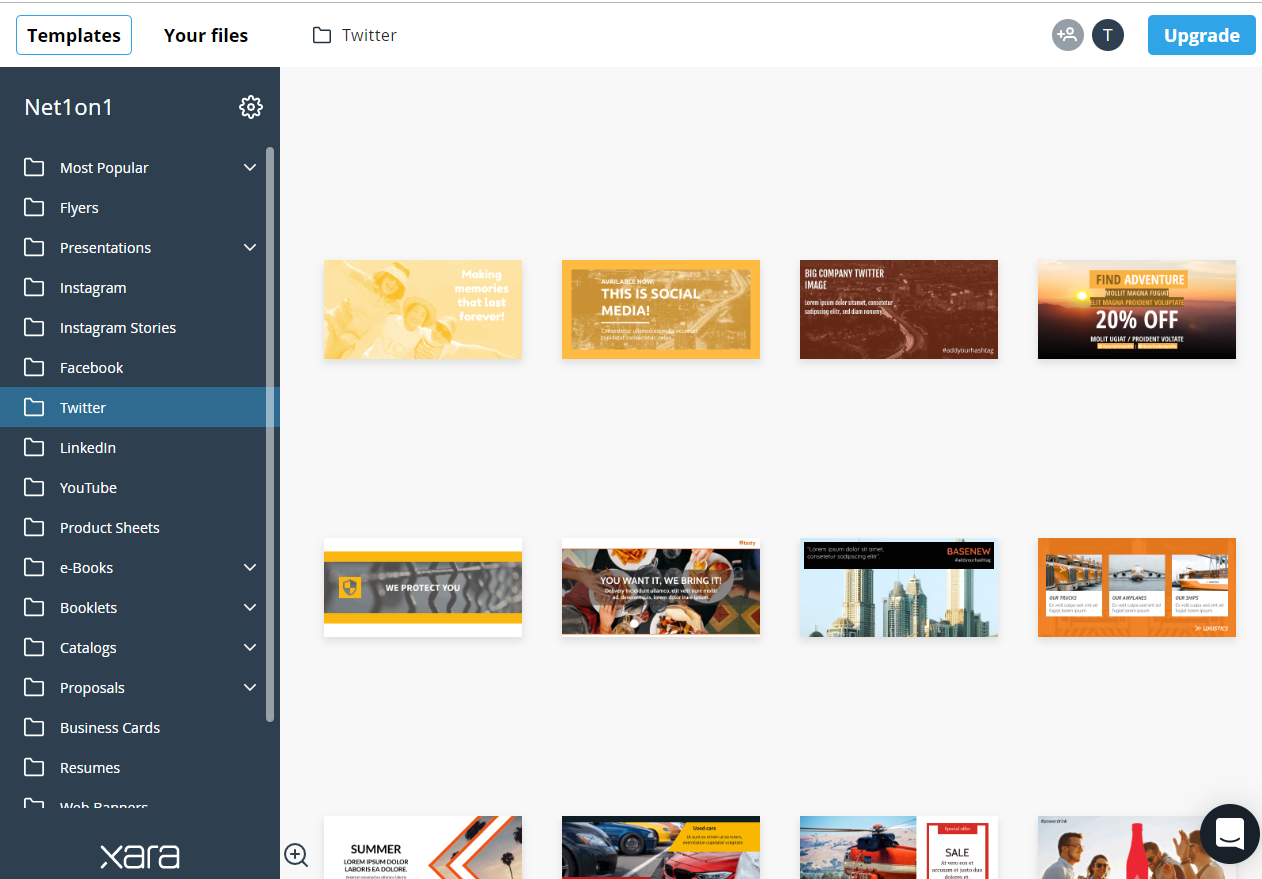 Xara Cloud provides many templates that you can use for inspiration to create eye-catching banners and posts for social media