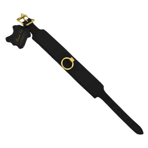 Bound Noir Nubuck Leather Collar with O-Ring